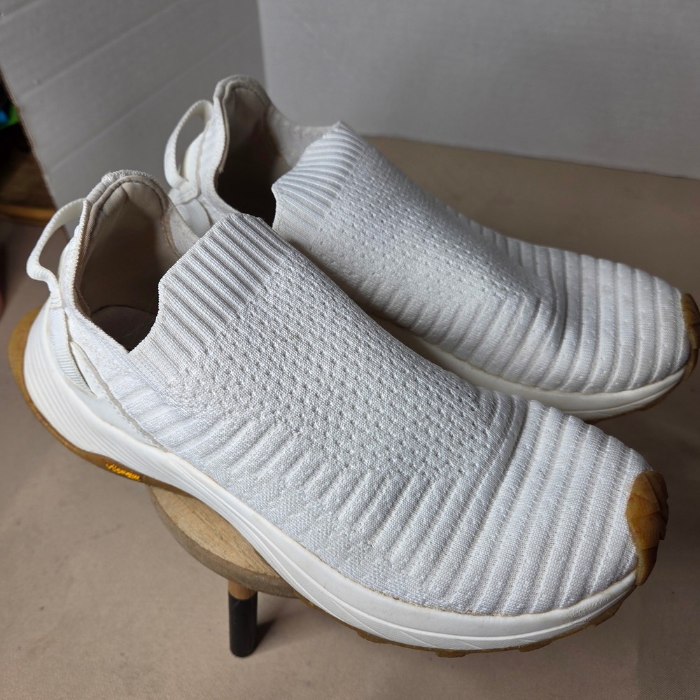 Merrell Embark Knit Moc White Slip On Sneakers FloatPro Vibram Sole Womens 9